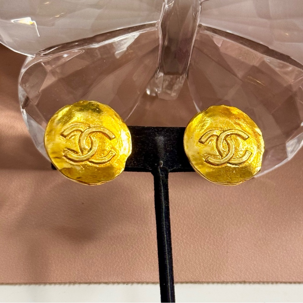 Vintage Chanel 24k Gold Earrings
